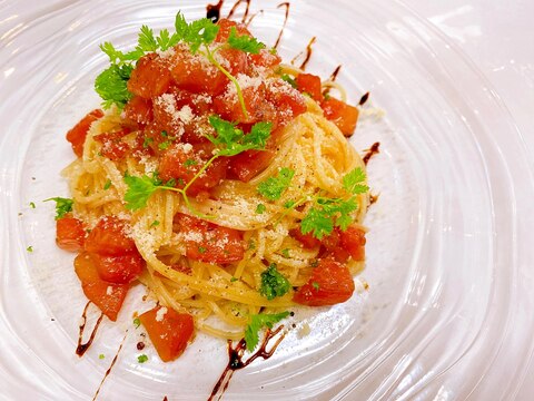 フレッシュトマトの冷製スパゲッティ